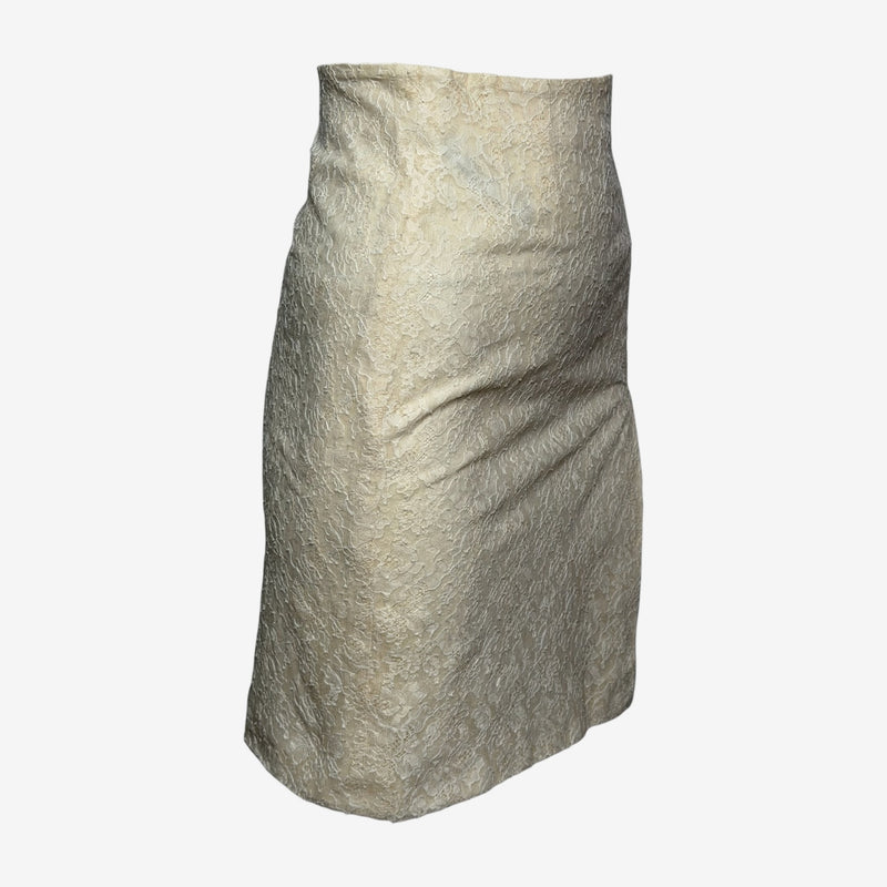 Christian Dior by John Galliano S/S 1998 Ivory Lace Pencil Skirt