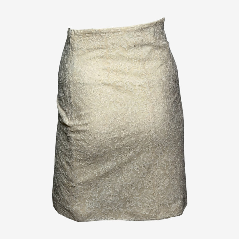 Christian Dior by John Galliano S/S 1998 Ivory Lace Pencil Skirt