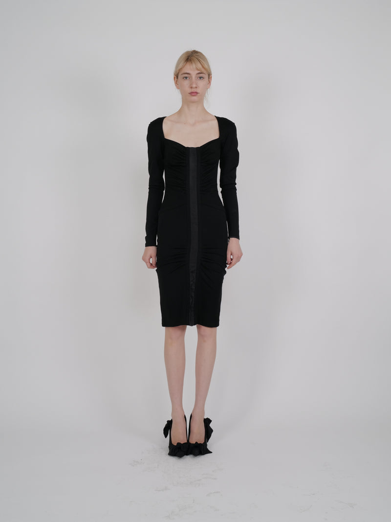 Gucci by Tom Ford F/W 2004 Ruched Jersey Midi Dress
