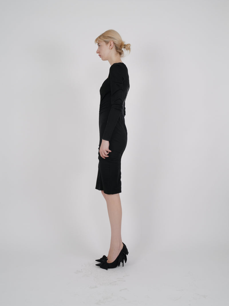 Gucci by Tom Ford F/W 2004 Ruched Jersey Midi Dress