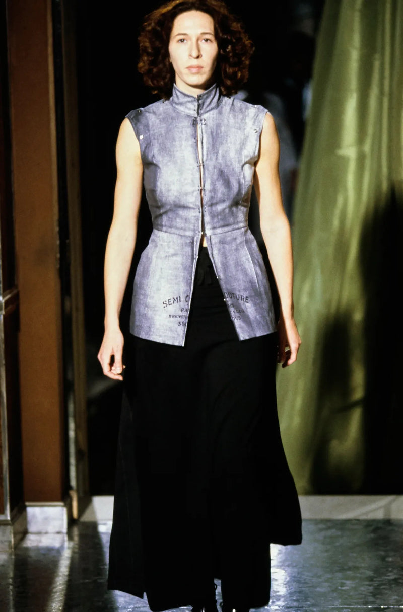 Maison Martin Margiela Spring/Summer 1999 runway presentation, trompe l'oeil stockman vest design