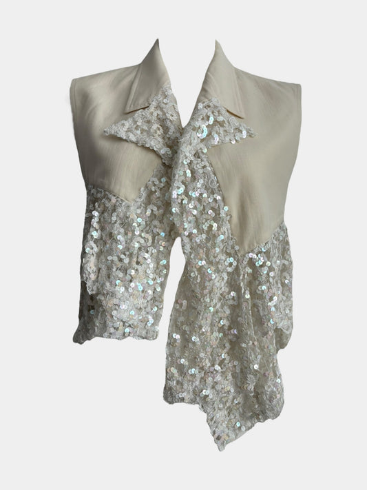 Comme Des Garcons SS91 Sequins White Vest