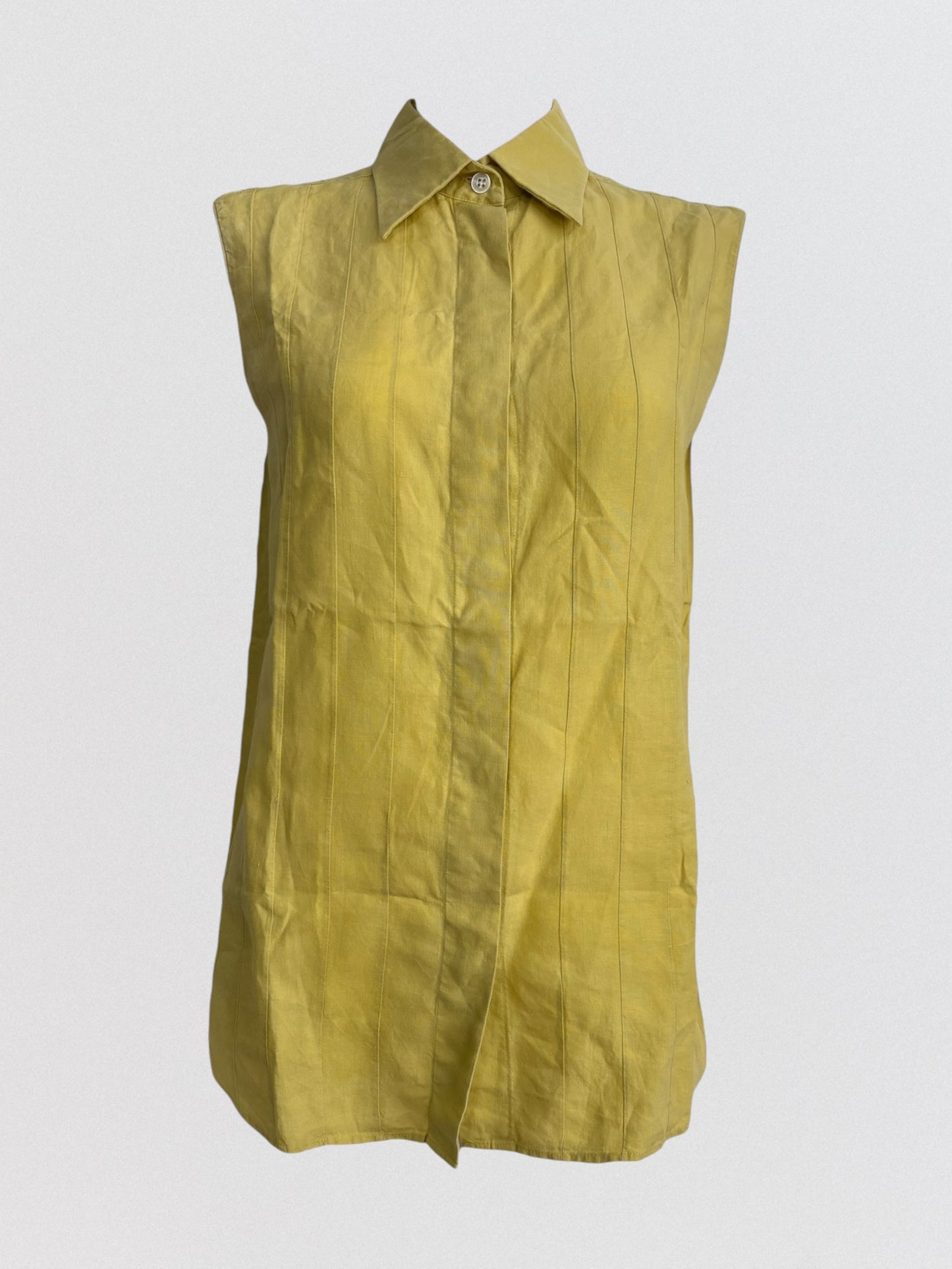 Hermès by Martin Margiela Spring 2001 Yellow Linen Shirt