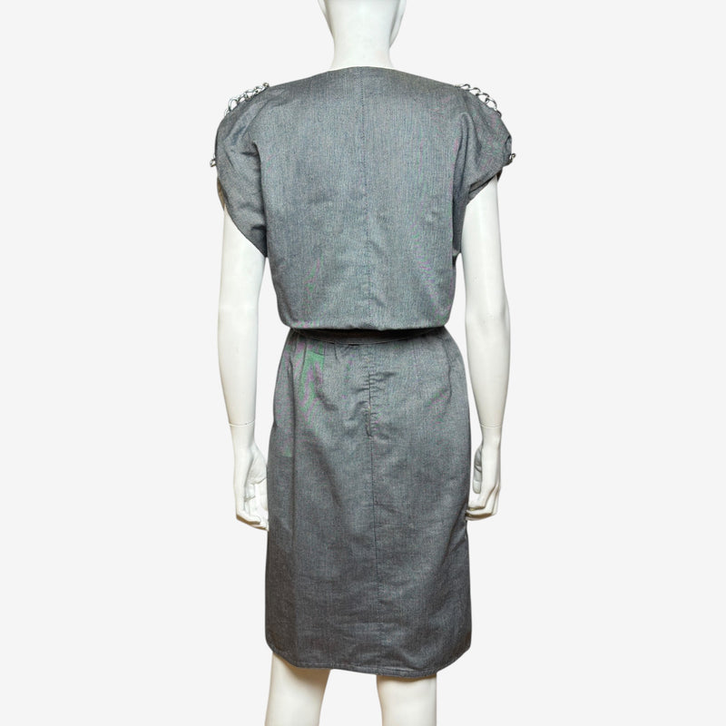 Matching short-sleeve bolero by Gianni Versace with chain shoulder detailing