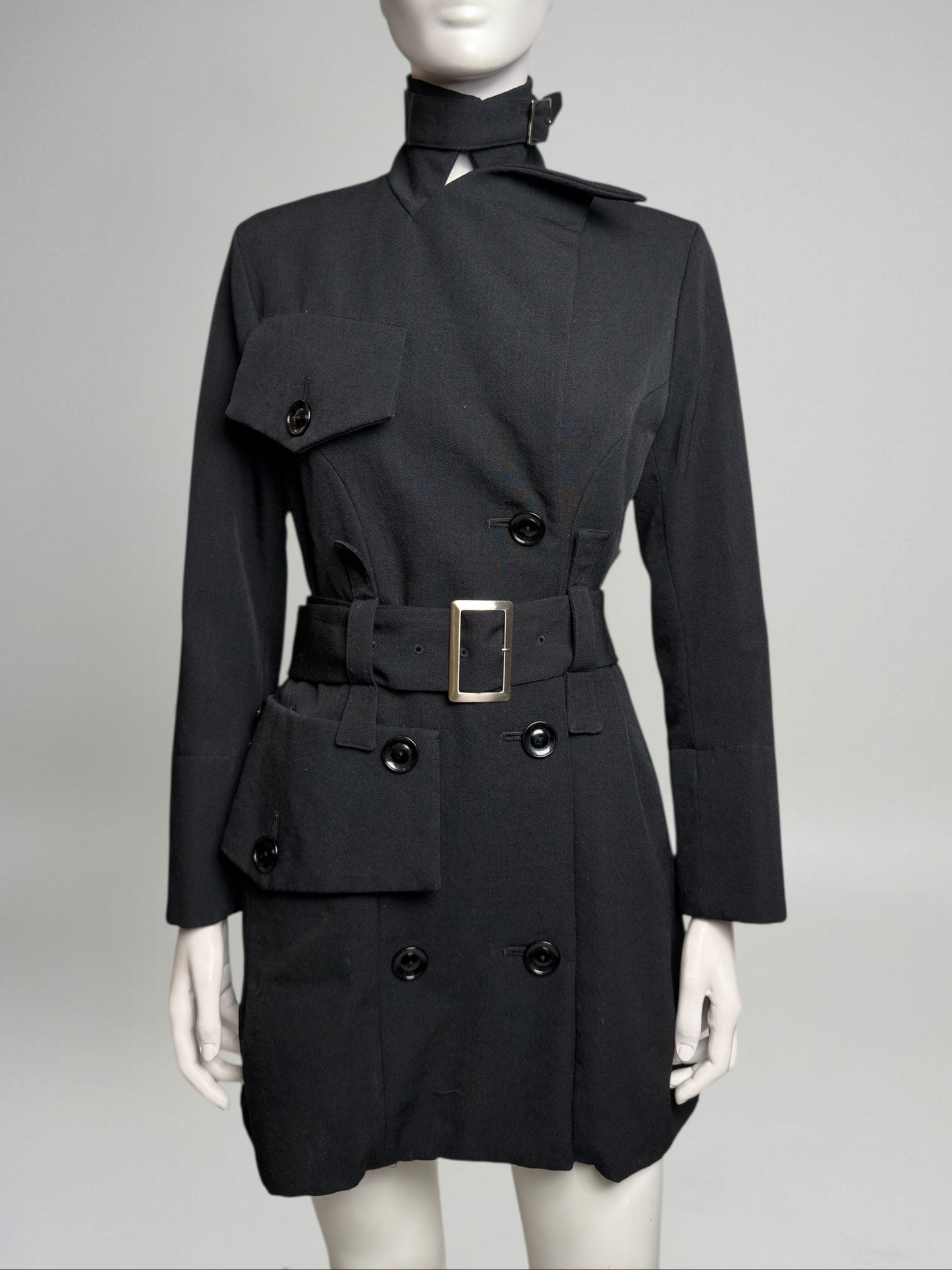 Yohji Yamamoto Fall 2004 Black Wool Jacket with Exaggerated Pockets