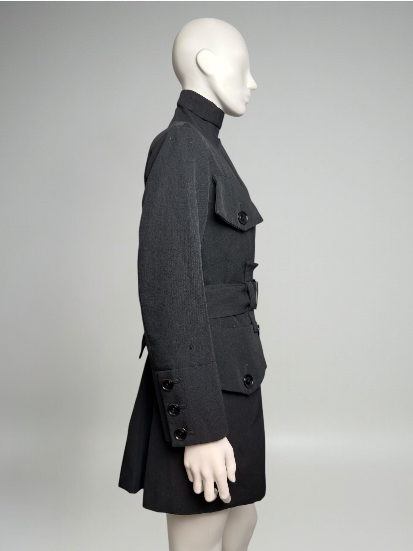 Yohji Yamamoto Fall 2004 Black Wool Jacket with Exaggerated Pockets