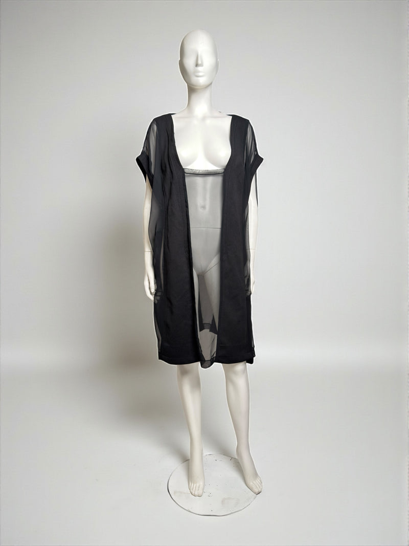 Black sheer paneled dress by Maison Martin Margiela, Spring 2000 collection, front view