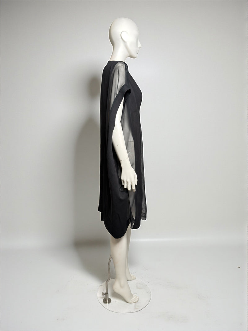 Black sheer paneled dress by Maison Martin Margiela, Spring 2000 collection, fabric detail