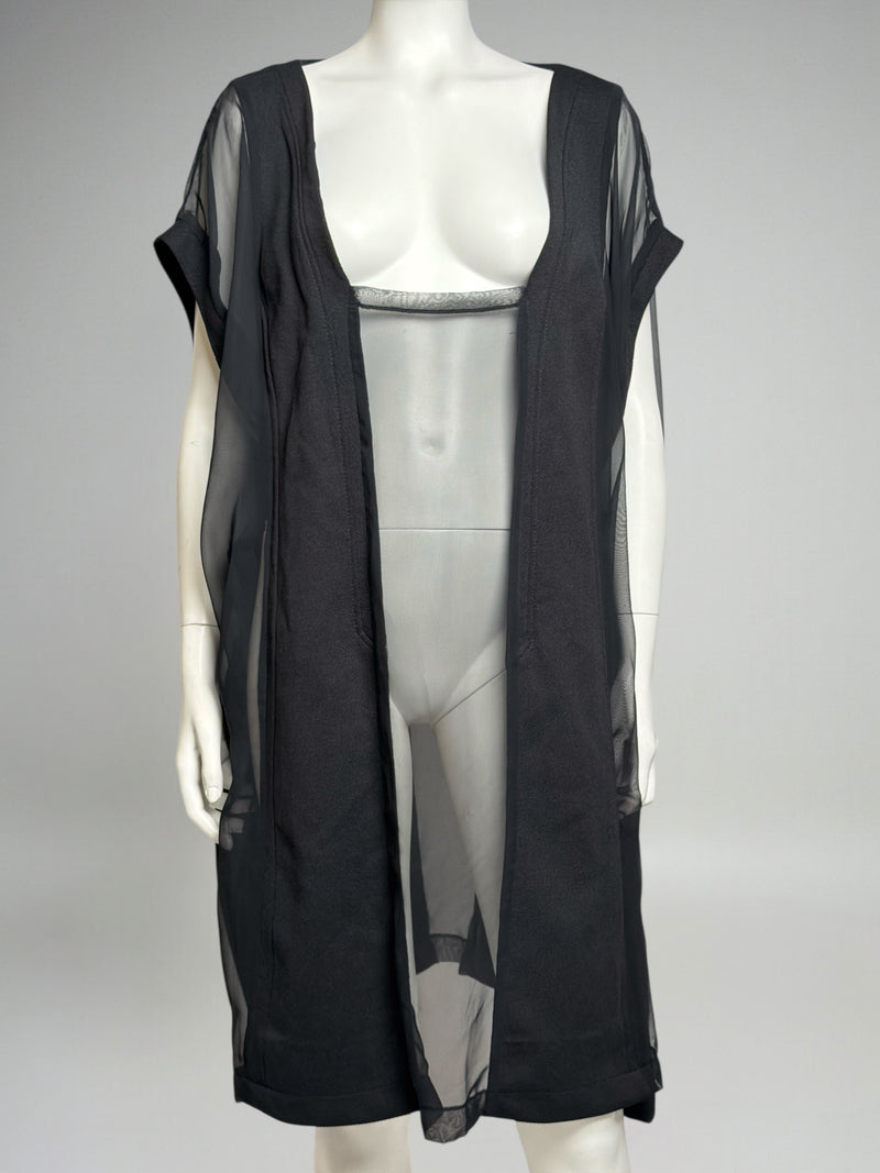 Black sheer paneled dress by Maison Martin Margiela, Spring 2000 collection, side profile