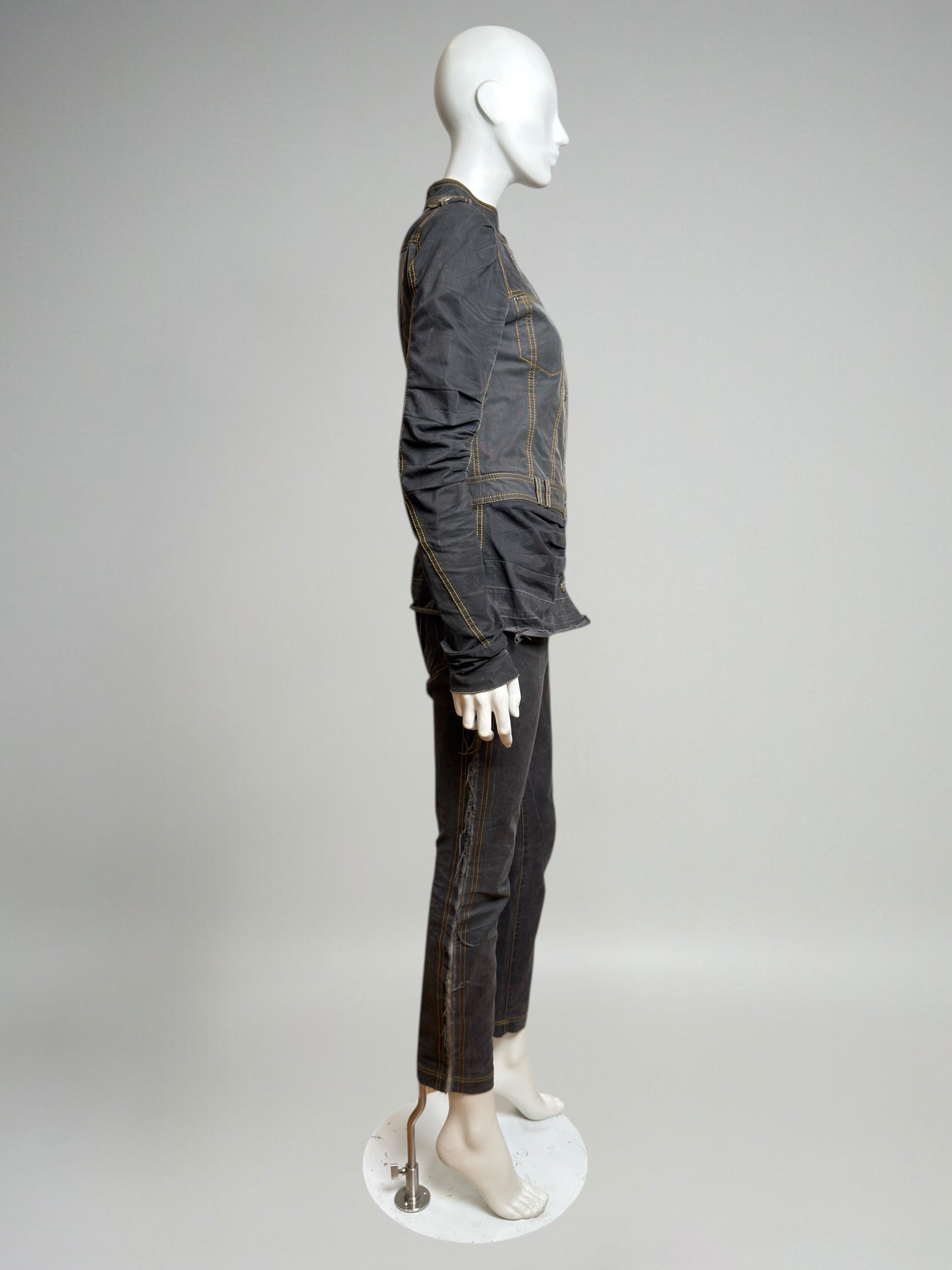 John Galliano S/S 2006 Runway Denim and Tulle Jacket, Jeans & Skirt Ensemble