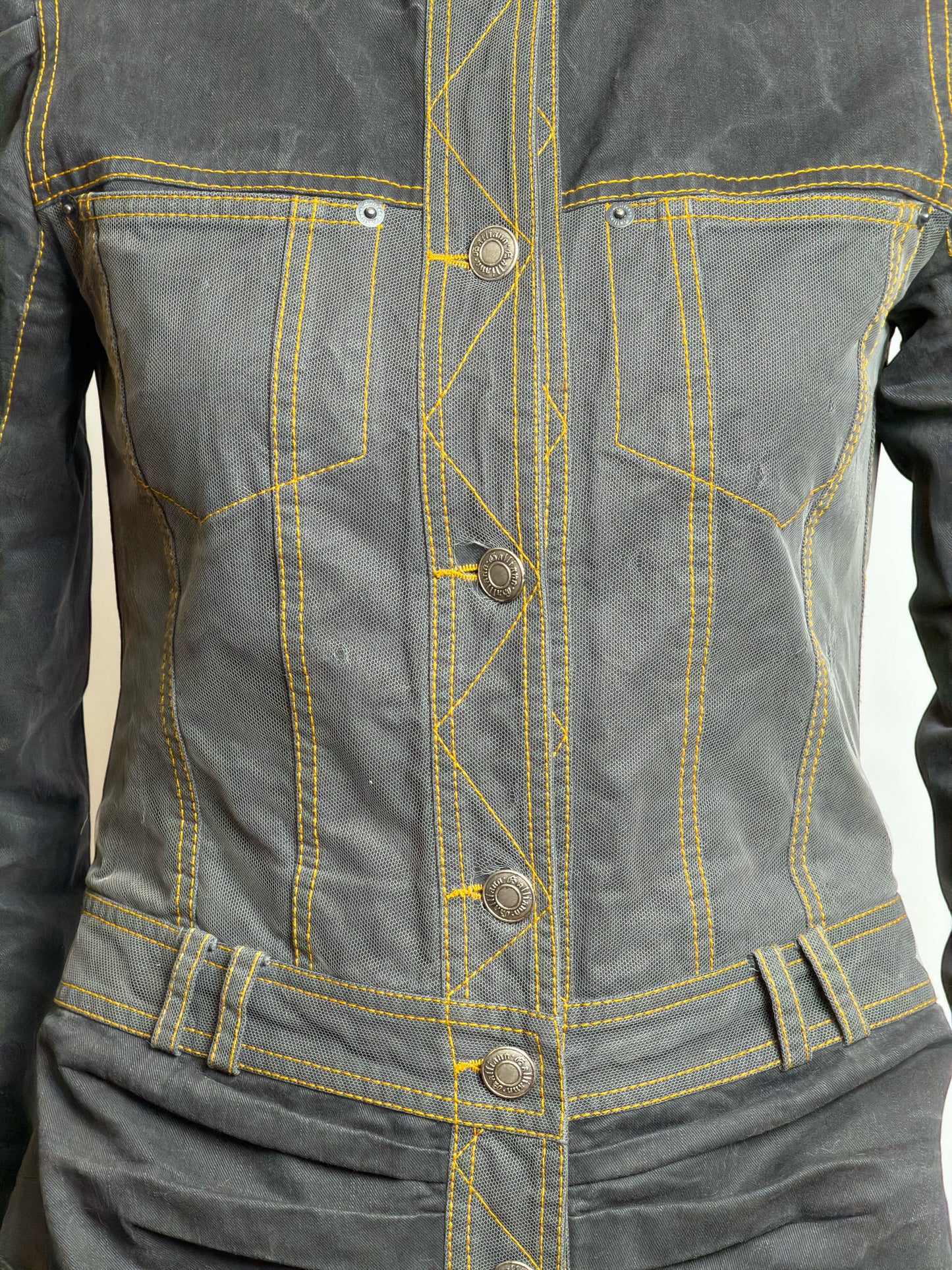 John Galliano S/S 2006 Runway Denim and Tulle Jacket, Jeans & Skirt Ensemble