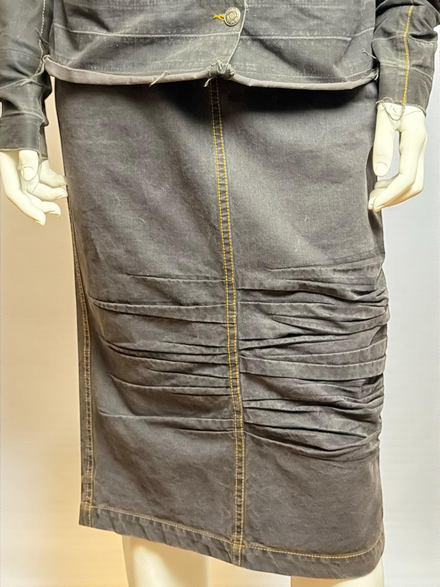 John Galliano S/S 2006 Runway Denim and Tulle Jacket, Jeans & Skirt Ensemble