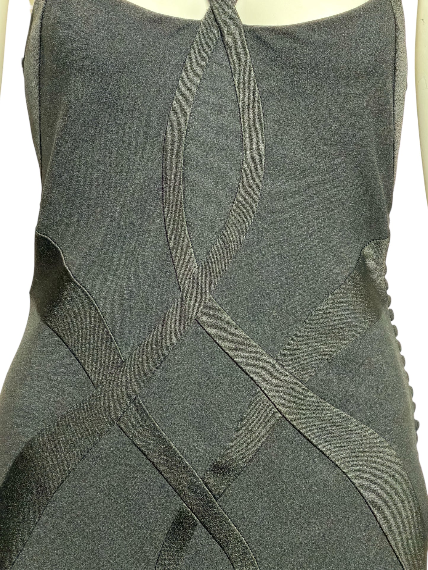 Christian Dior by John Galliano F/W 2004 Black Bias-But Evening Gown