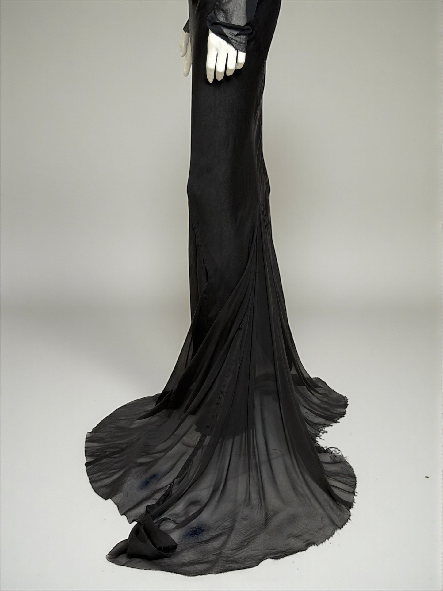 Rick Owens S/S 2006 Tungsten Black Silk Evening Mermaid Gown