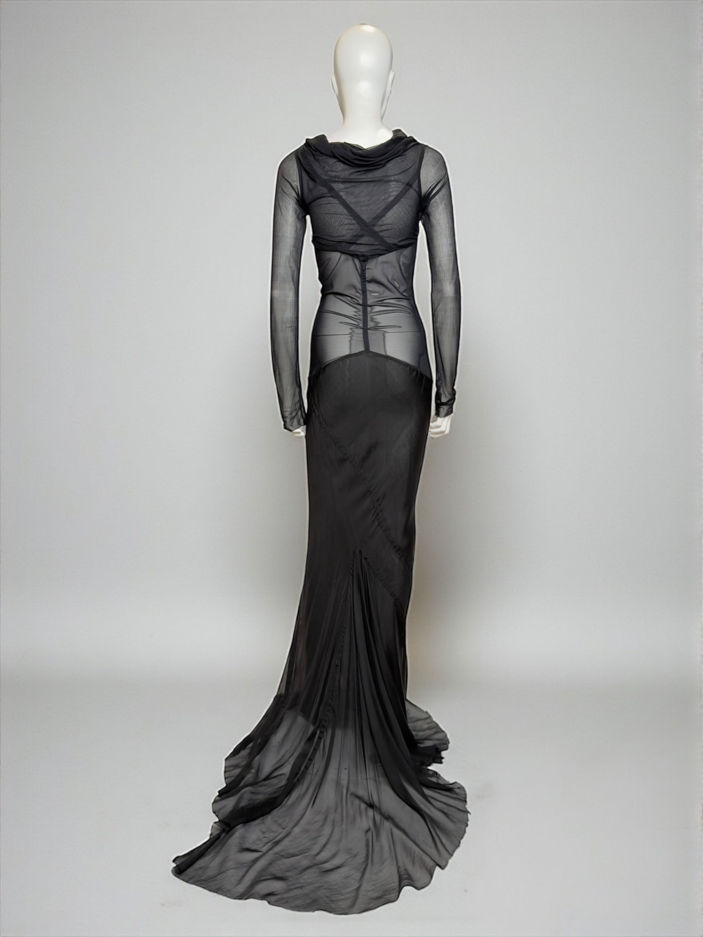 Rick Owens S/S 2006 Tungsten Black Silk Evening Mermaid Gown
