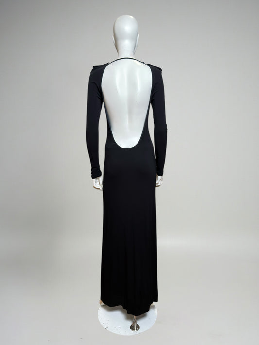 Gucci by Tom Ford F/W 1996 Iconic Backless Black Evening Dress