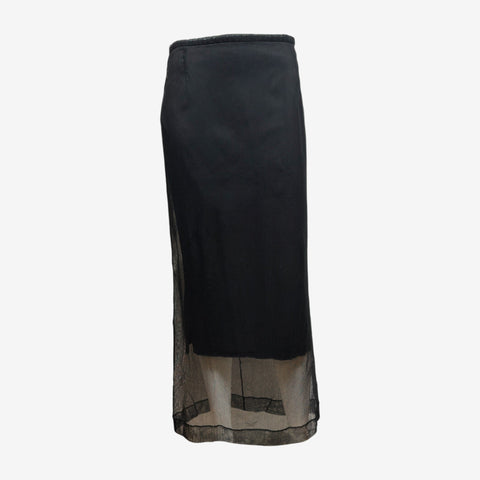 Dolce & Gabbana S/S 1998 Black Sheer Mesh Midi Skirt