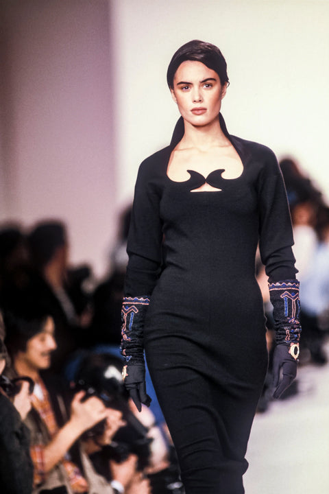 Romeo Gigli F/W 1990 Wool Jersey Cutout Dress