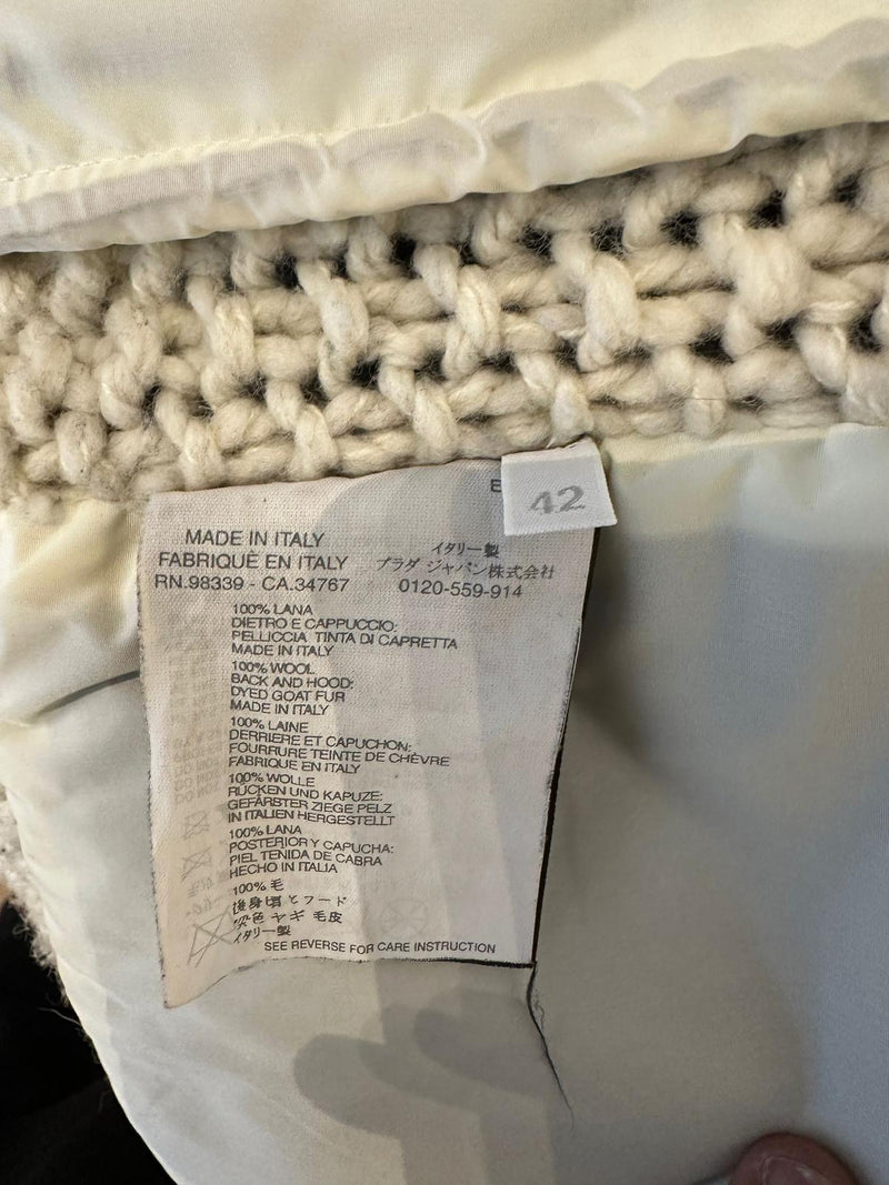Interior fabric label of Prada vest from early 2000s production