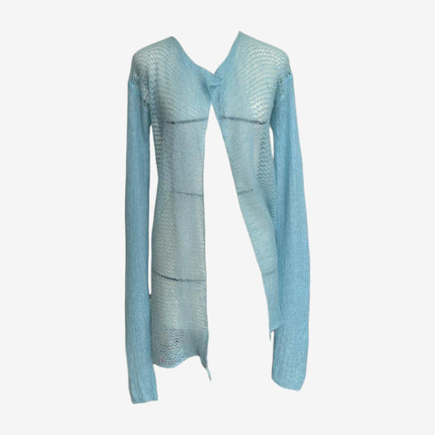Rick Owens F/W 2004 Queens Blue Knit Cardigan
