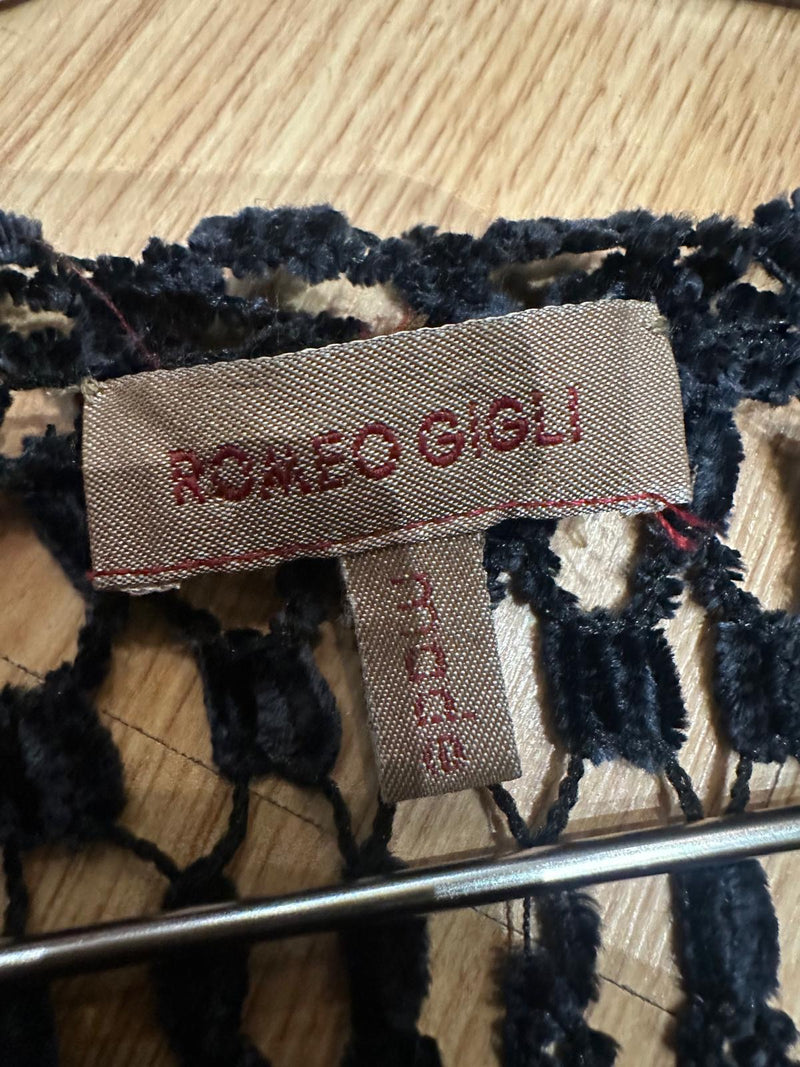 Romeo Gigli F/W 1990 Black Open-Weave Crochet Top