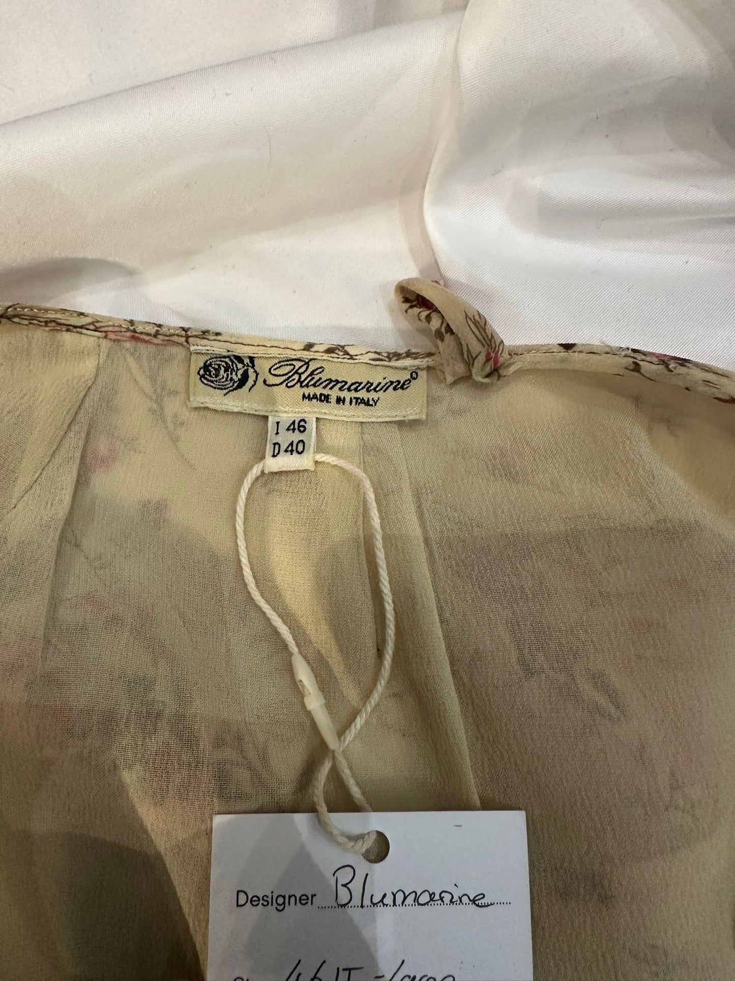 Blumarine F/W 1999 Pink Fur-Trim Cardigan and Floral Chiffon Skirt Ensemble