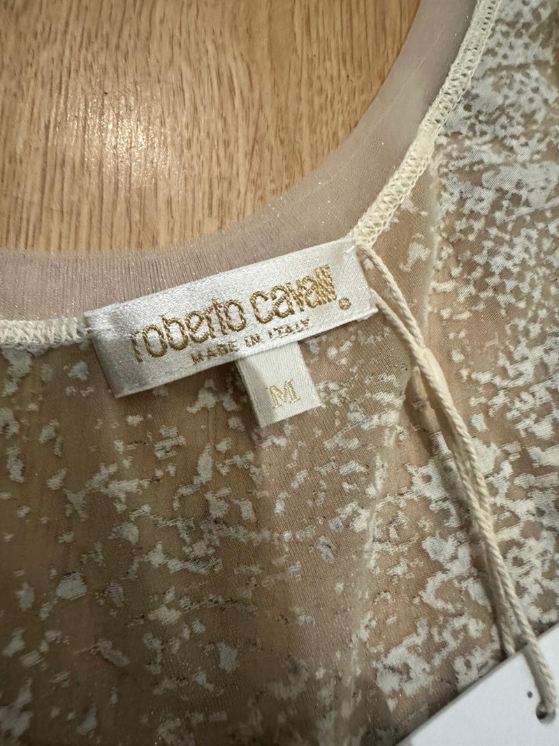 Roberto Cavalli S/S 1998 Ivory And Stone Snake-Print Tank Top And Wrap Maxi Skirt Ensemble
