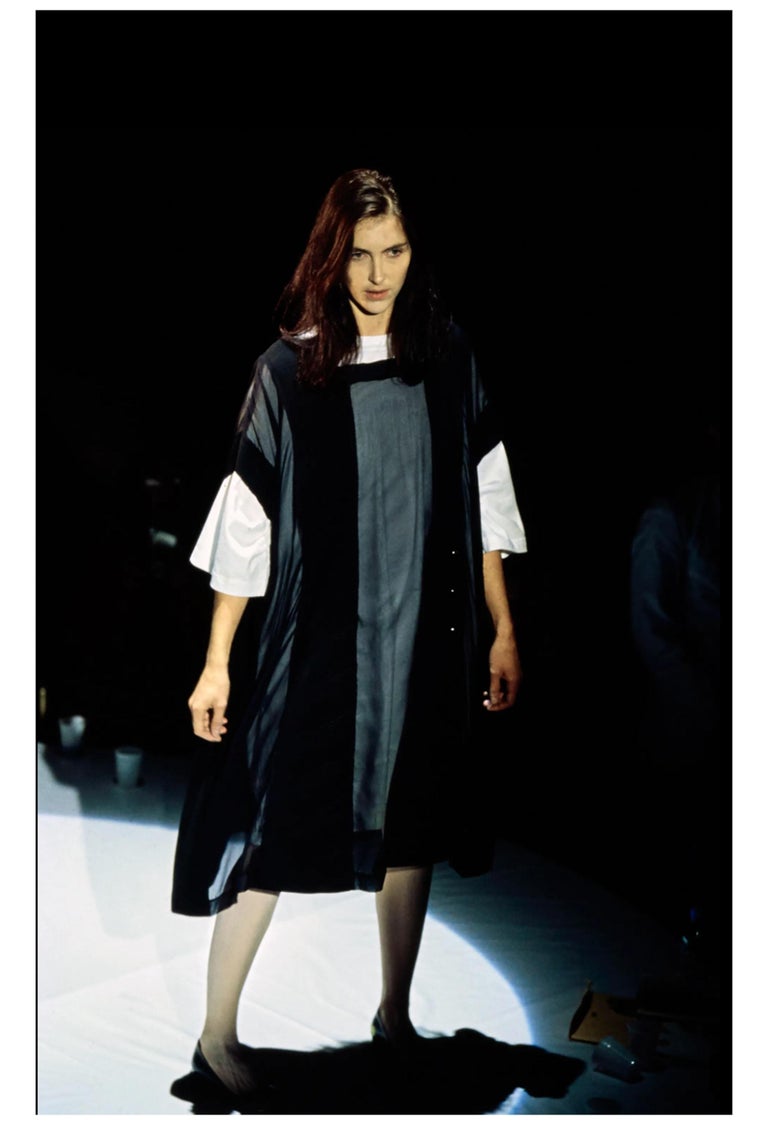 Black sheer paneled dress by Maison Martin Margiela, Spring 2000 collection, detail of construction