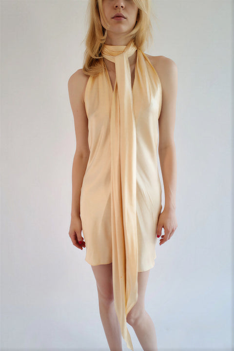 Dolce & Gabbana F/W 2002 Silk Satin Halter Mini Dress