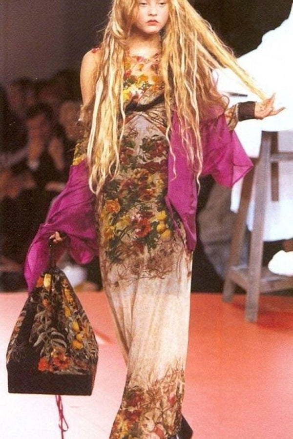 Jean Paul Gaultier SS1999 Floral-Print Mesh Maxi Dress