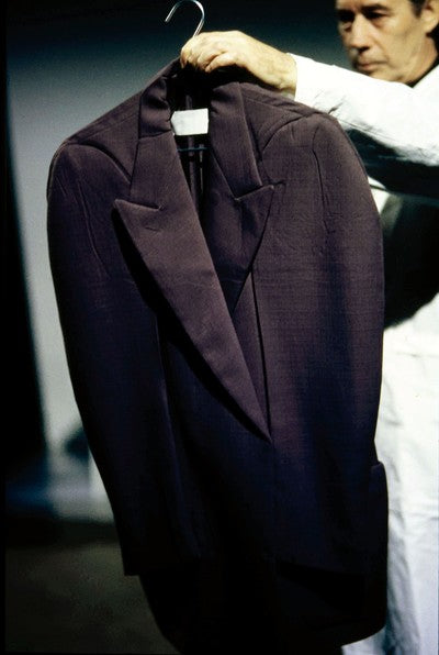 Runway look from Maison Martin Margiela Spring/Summer 1998 collection featuring deconstructed blazer
