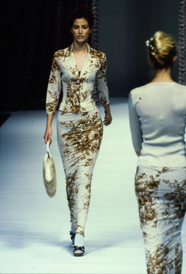 Dolce & Gabbana S/S 1997 Floral Silk Shirt and Skirt Set