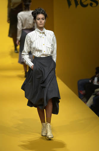 Vivienne Westwood F/W 2001 Grey Panelled Asymmetric Mermaid Skirt