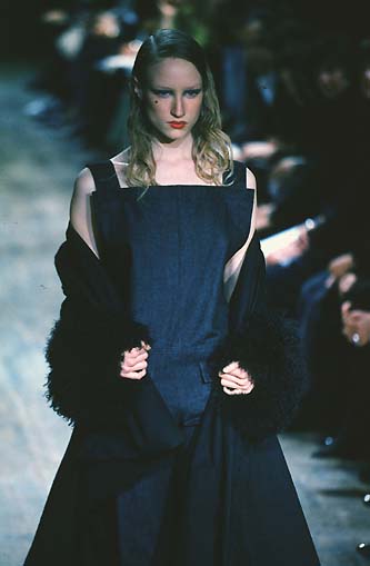 Yohji Yamamoto Fall 1997 Wool Astrakan Sleeves Oversized Coat