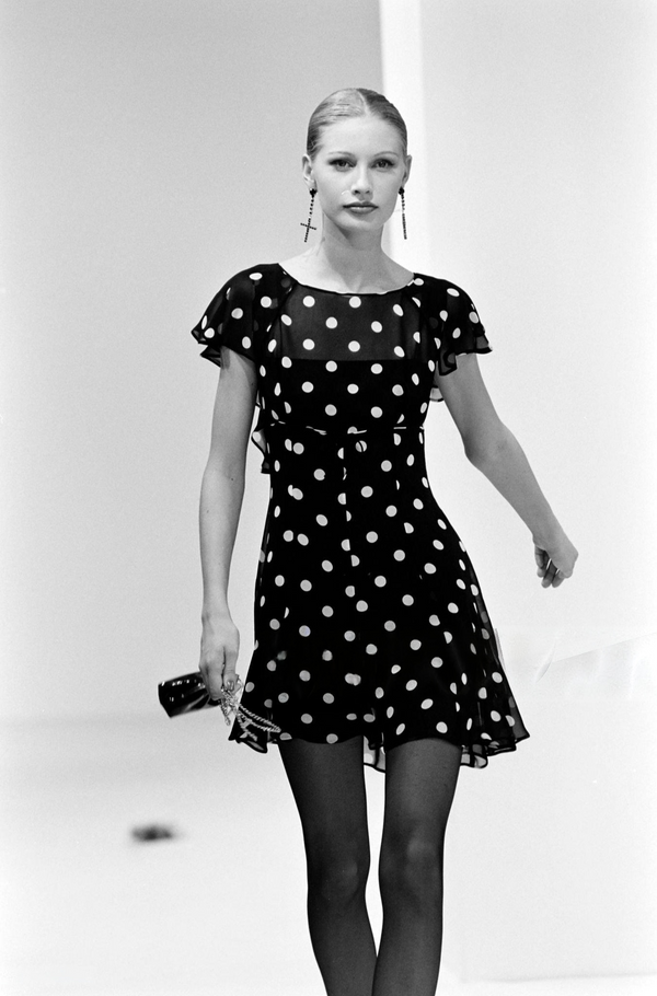 Dolce & Gabbana S/S 1995 Polka Dot Flutter Sleeve Mini Dress
